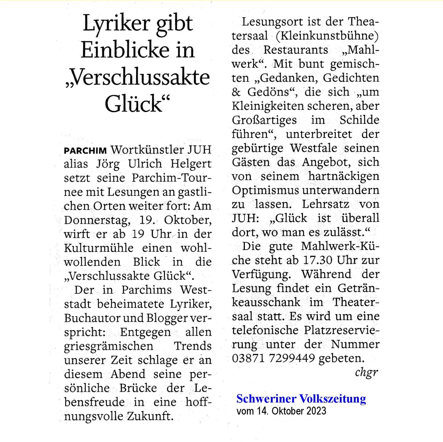 Jörg Ulrich Helgert - Lyriker - Buchcover