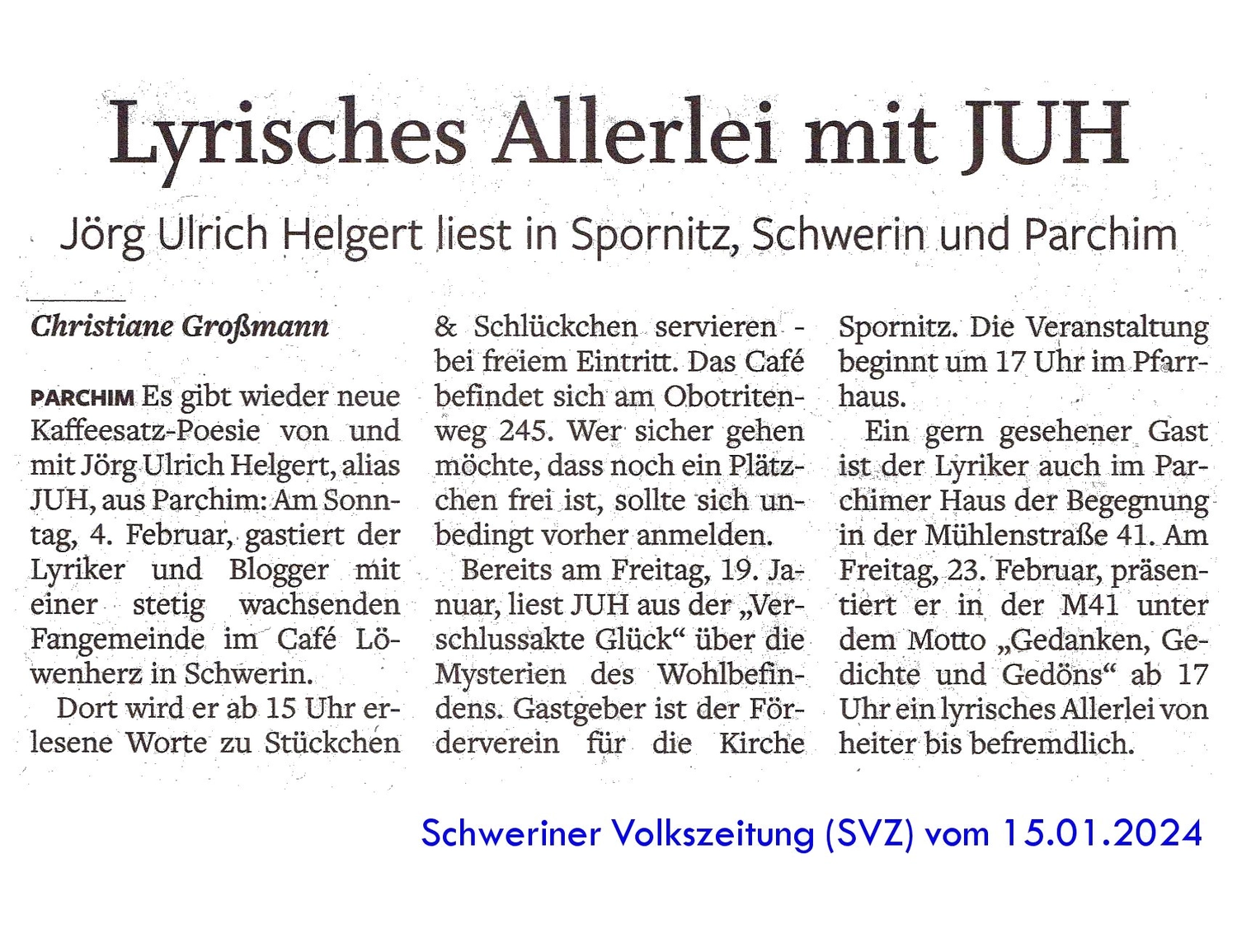Jörg Ulrich Helgert - Lyriker - Buchcover