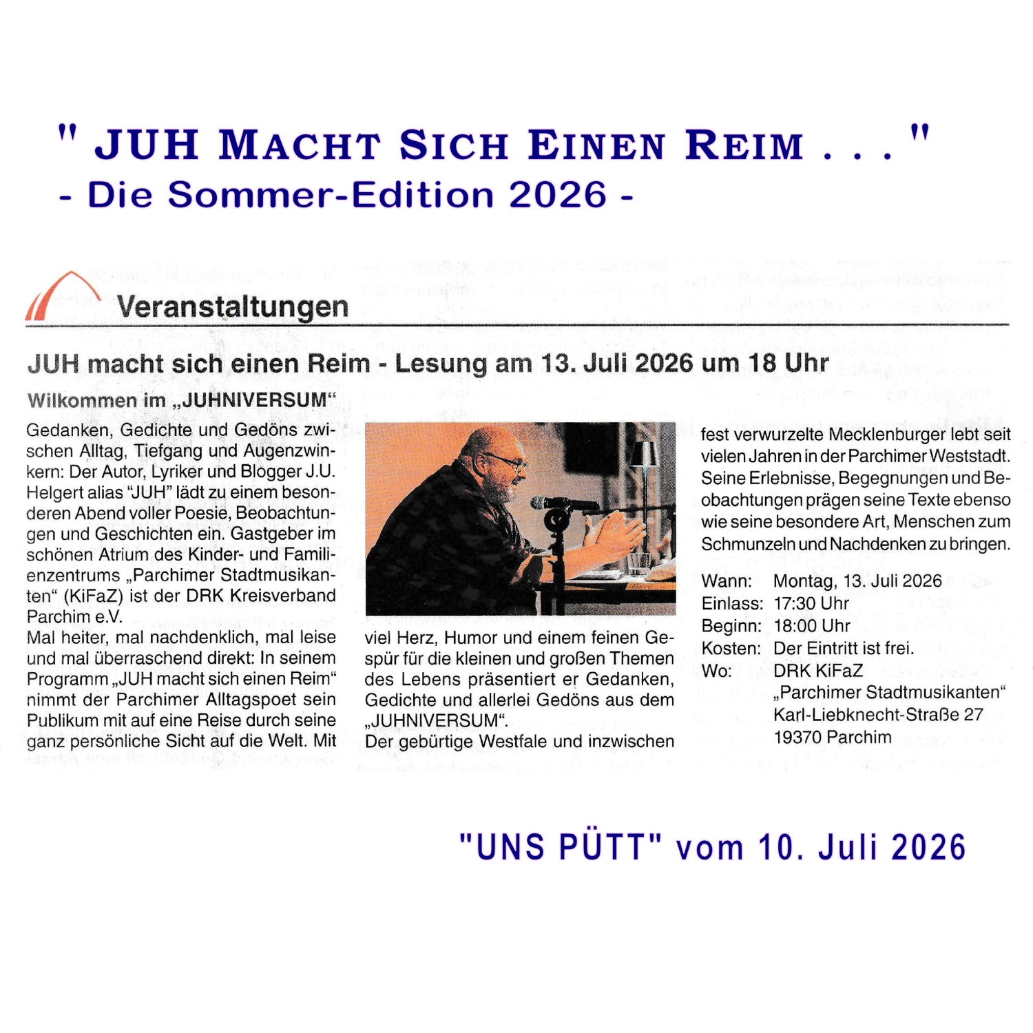 Jörg Ulrich Helgert - Lyriker - Buchcover